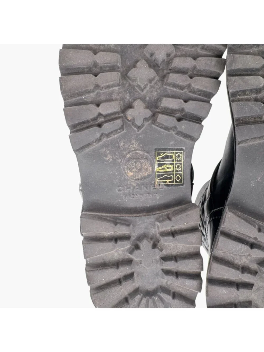 Chanel Quilted Moto Boots EU 37.5 US 6.5-7 Black Leather CC Biker Riding Calf